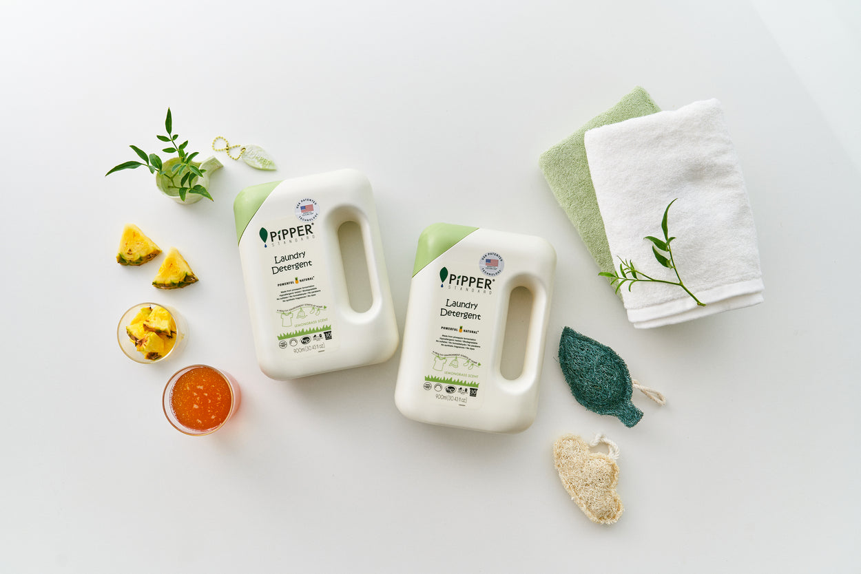 PiPPER STANDARD Laundry Detergent - Lemongrass Bundle 900ml + 750ml Refill Pouch