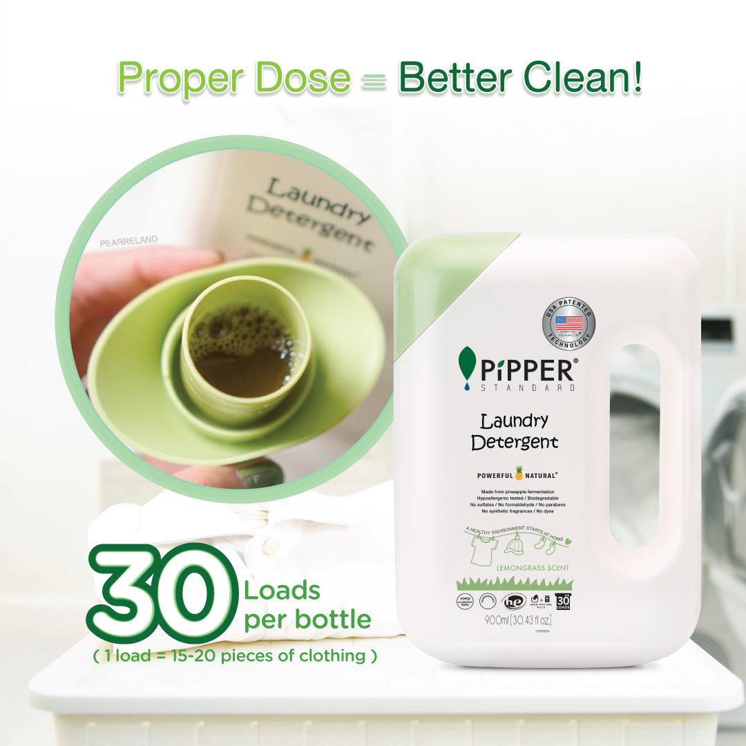 PiPPER STANDARD Laundry Detergent - Eucalyptus Bundle 900ml + Refill Pouch 750ml