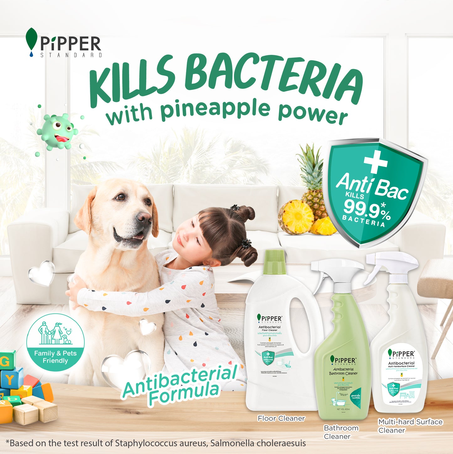 Pipper Standard Anti-Bacterial Multi-Surface Cleanser - Eucalyptus 400ml
