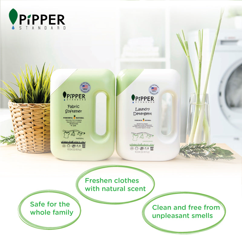 PiPPER STANDARD Fabric Softener - Natural Bundle 900ml + Refill Pouch 750ml