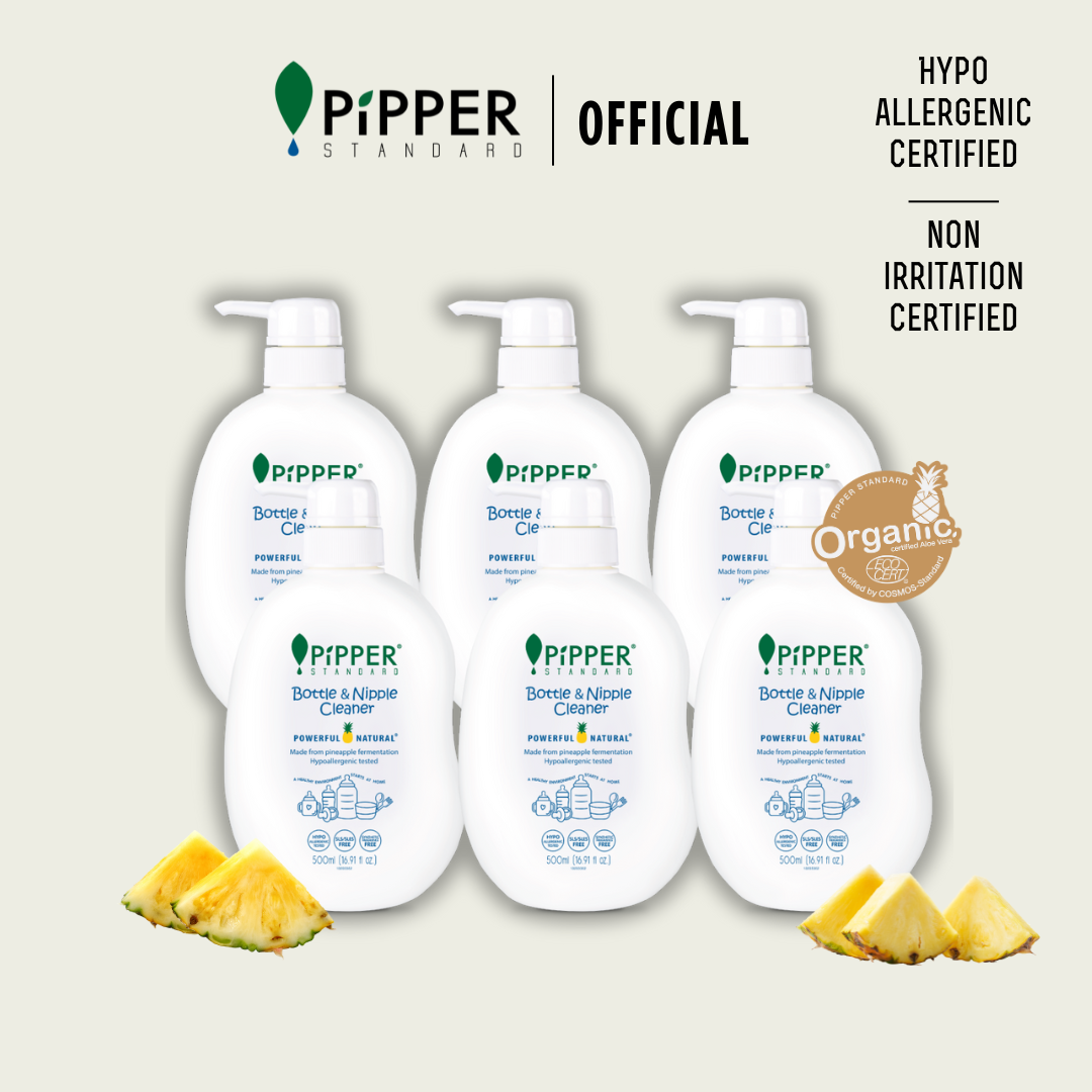 [Bulk Pack] PiPPER STANDARD Bottle & Nipple Cleaner - Gentle Fresh 500ml x 6 BTL